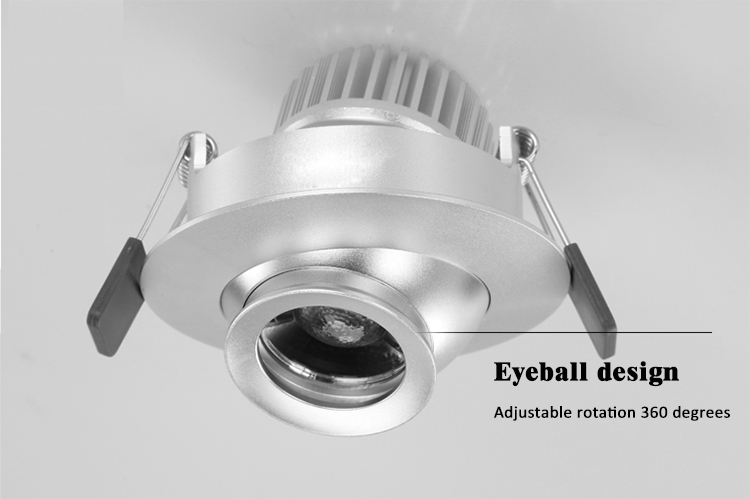 led嵌入式筒燈可變焦眼球設計