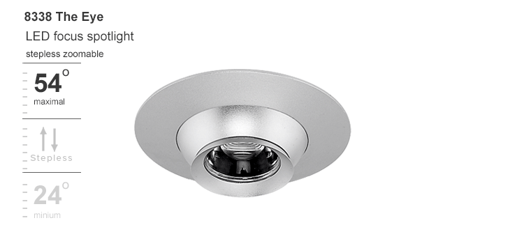 led recessed downlight zoomable 24-54 degrees
