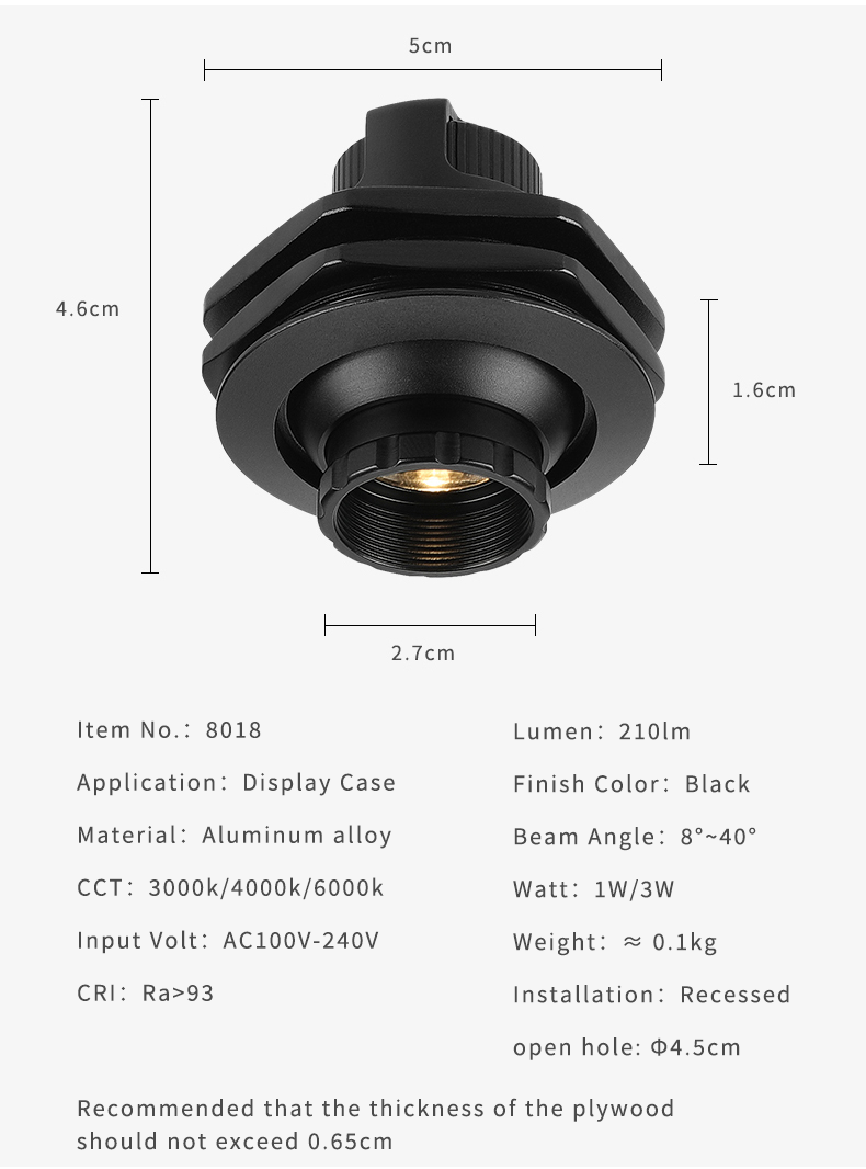 specifications of museum cabinet lighting